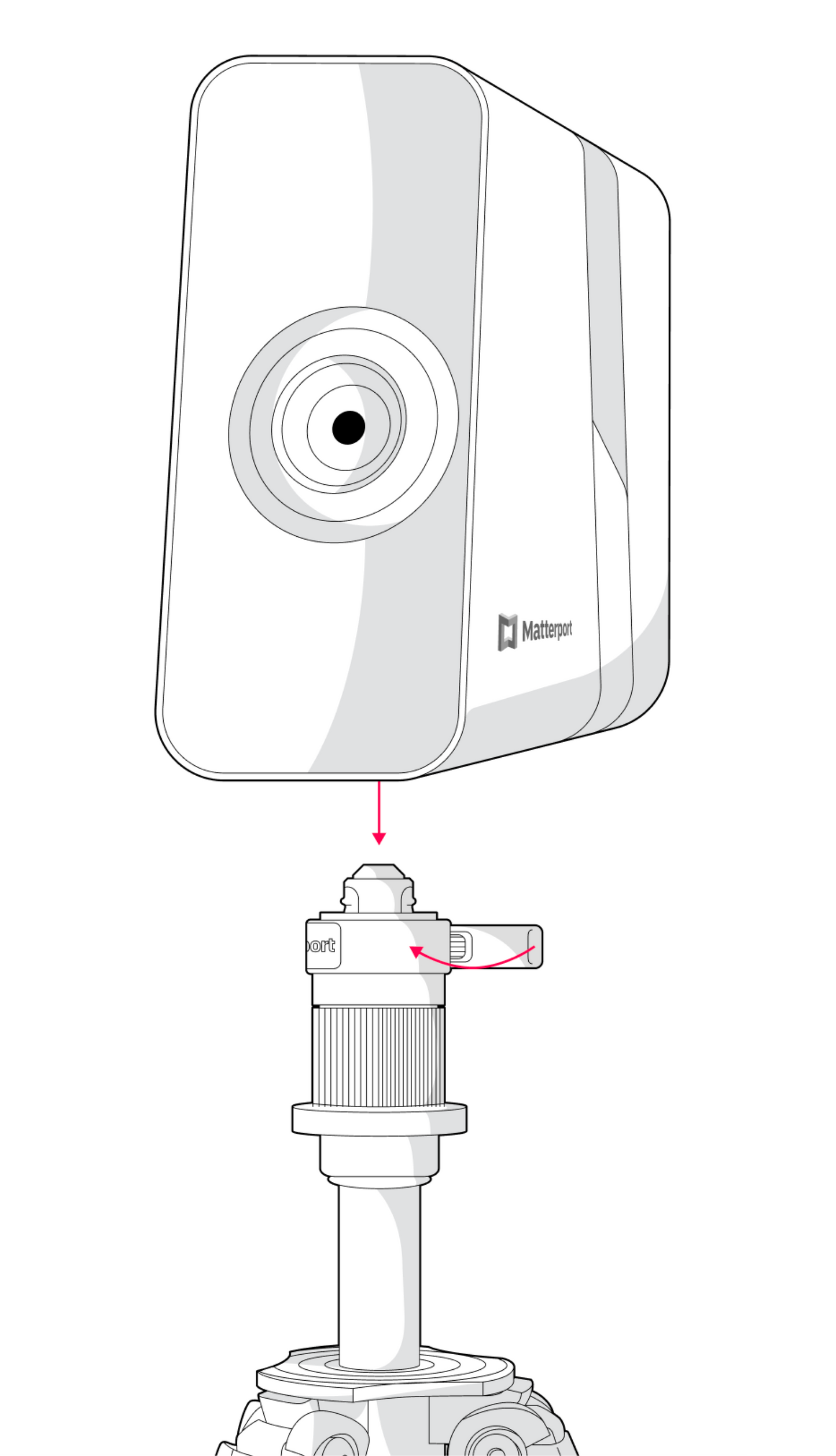 Matterport Pro3 MC300 - Tmount Quick Release Tripod Adapter